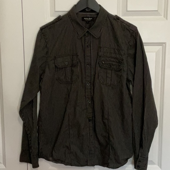 Eighty Eight Black Striped Button-Up Shirt - Picture 1 of 7